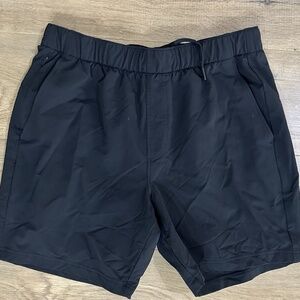 Rhoback Everyday Shorts Mens Large Black Elastic Waist Pull On Lightweight